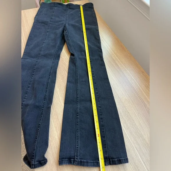 We the Free Penny Flare Jeans Womens 30 Black 70s Boho Free People Pull On - Picture 9 of 10